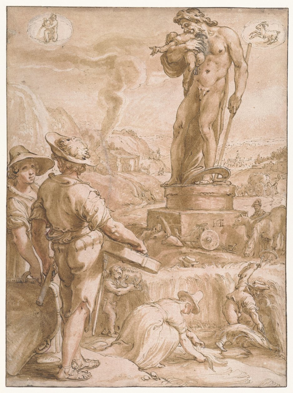 Saturnus Seitsemän planeettaa (sarjan nimi) tekijältä Hendrick Goltzius