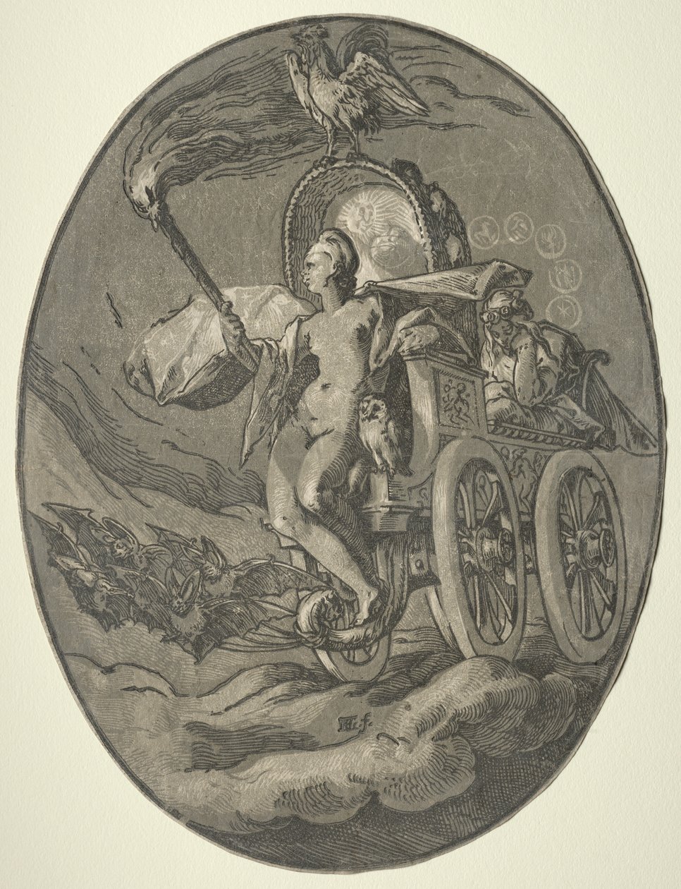 Seitsemän jumalaa: Nox (yö) tekijältä Hendrick Goltzius