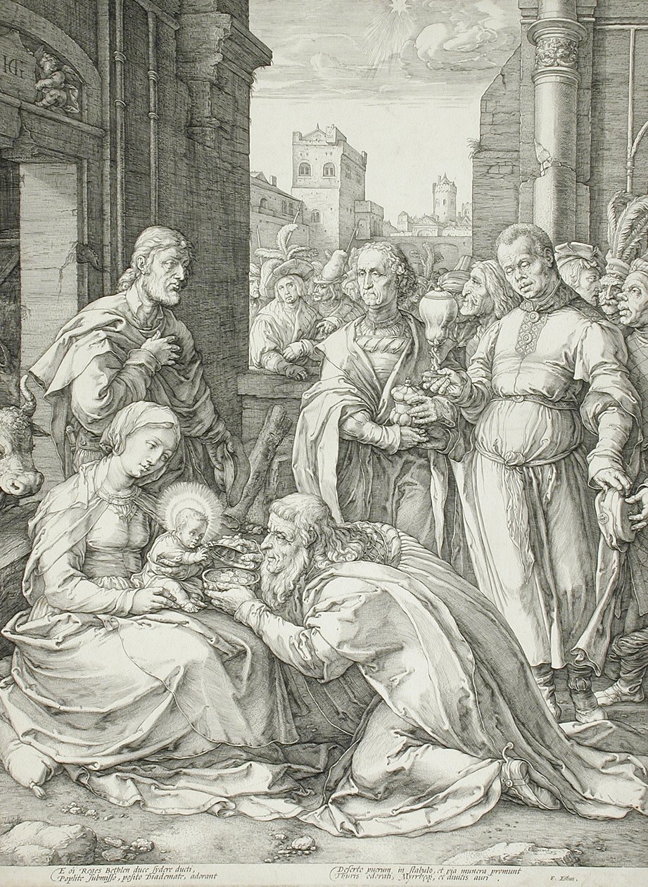 Kolmen viisaan palvonta tekijältä Hendrick Goltzius