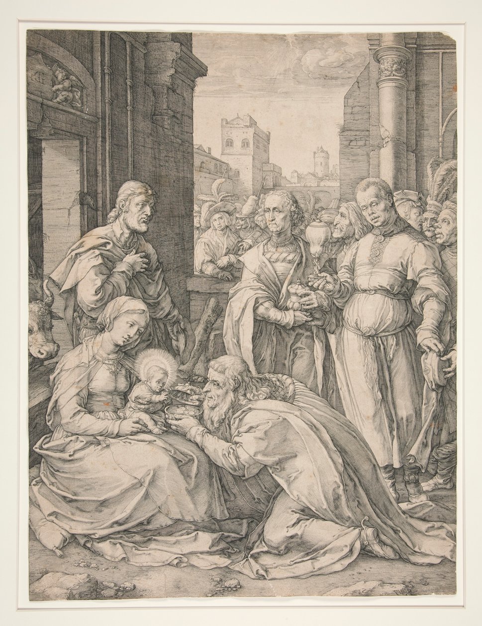 The Adoration of the Magi, sarjasta The Birth and Early Life of Christ tekijältä Hendrick Goltzius