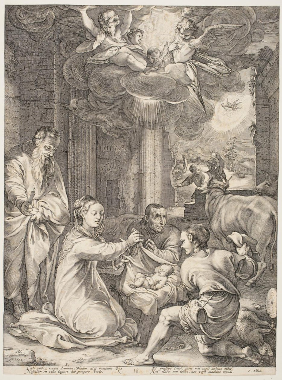 Paimenten palvonta tekijältä Hendrick Goltzius