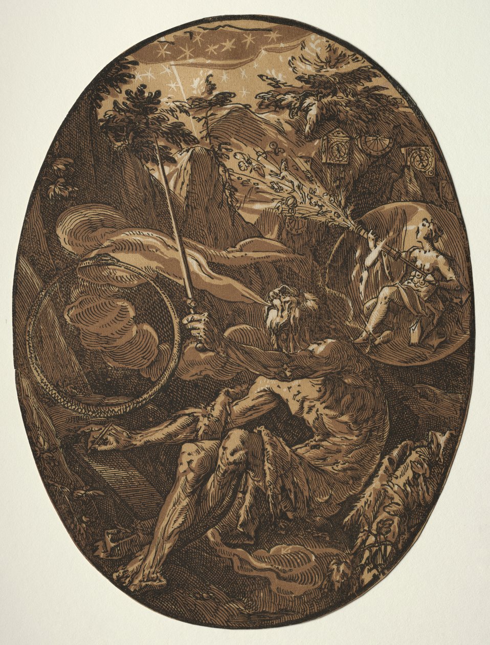Jumaluudet: Demogorgon ikuisuuden luolassa tekijältä Hendrick Goltzius