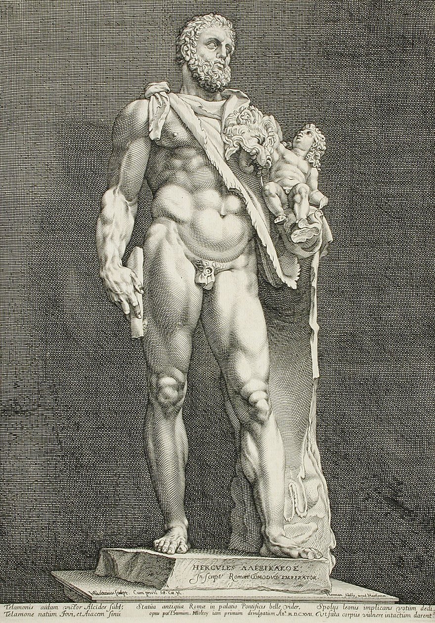 Keisari Commodus Herakleena tekijältä Hendrick Goltzius