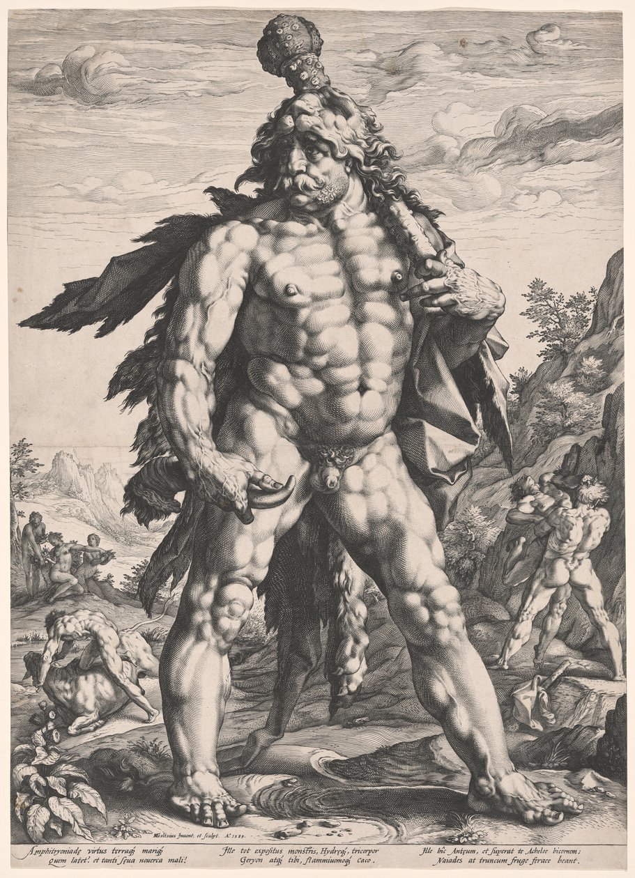 Suuri Herkules (Knollenman) tekijältä Hendrick Goltzius