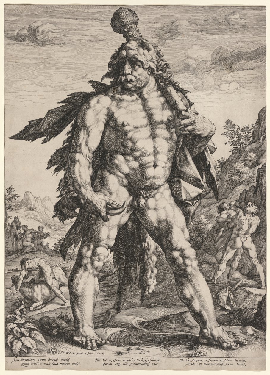 Suuri Herkules tai "Knollenman" tekijältä Hendrick Goltzius