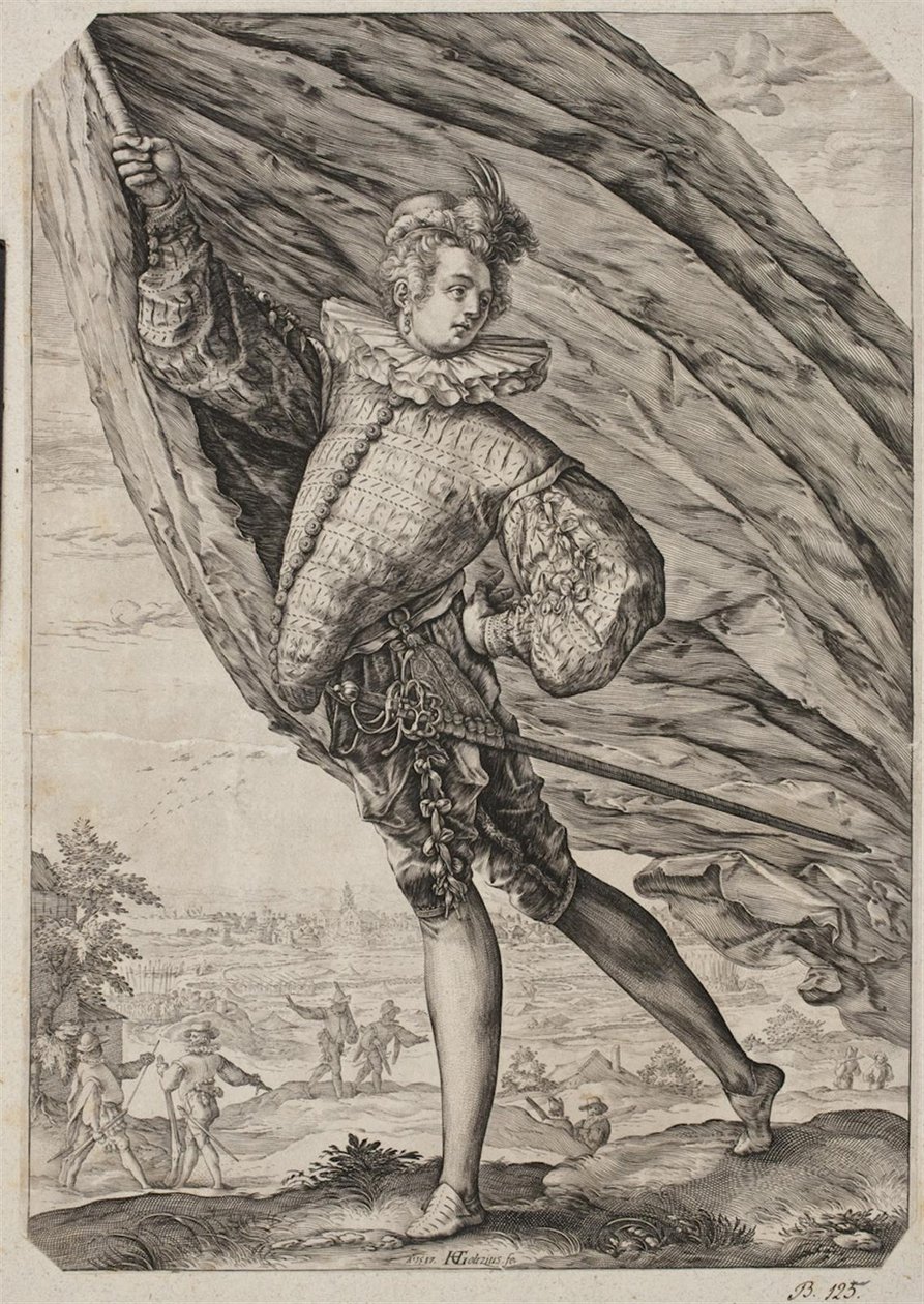 Suuri lipunkantaja tekijältä Hendrick Goltzius