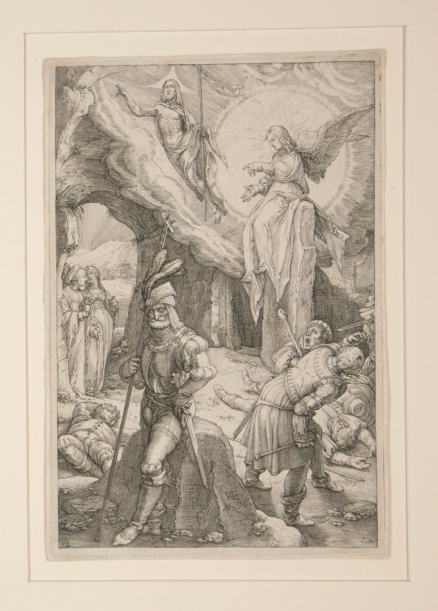 The Resurrection, The Passion, #12 12 kaiverruksen sarjassa tekijältä Hendrick Goltzius