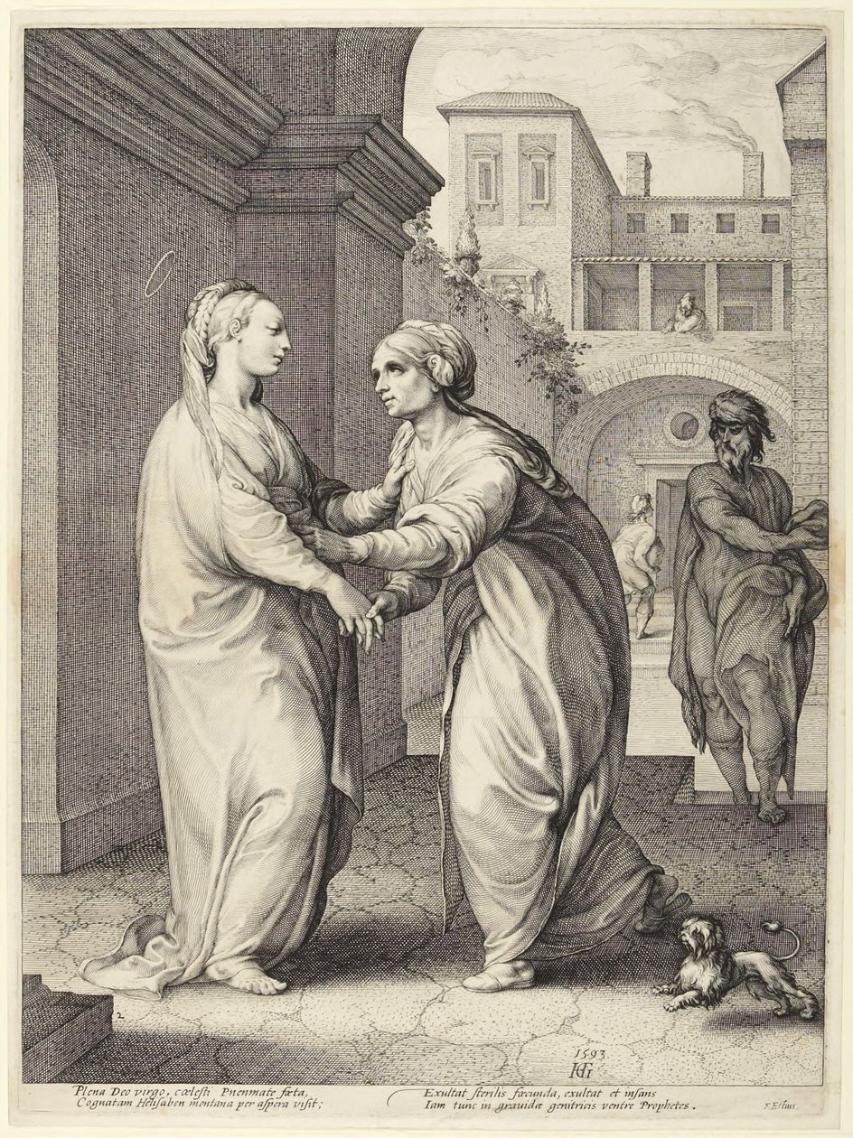 Marian vierailu Elisabetin luona tekijältä Hendrick Goltzius