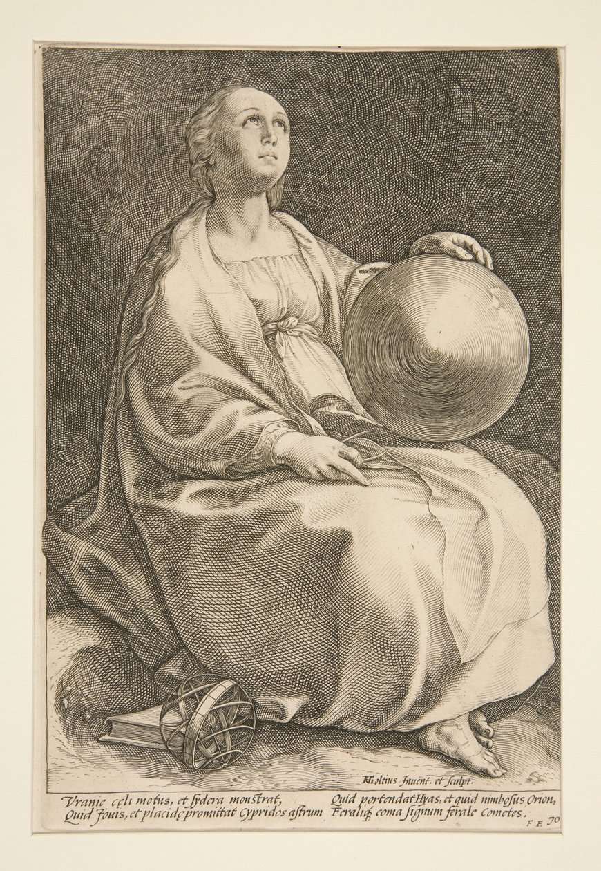 Urania, sarjan ”Yhdeksän muusa” 9. kuva tekijältä Hendrick Goltzius