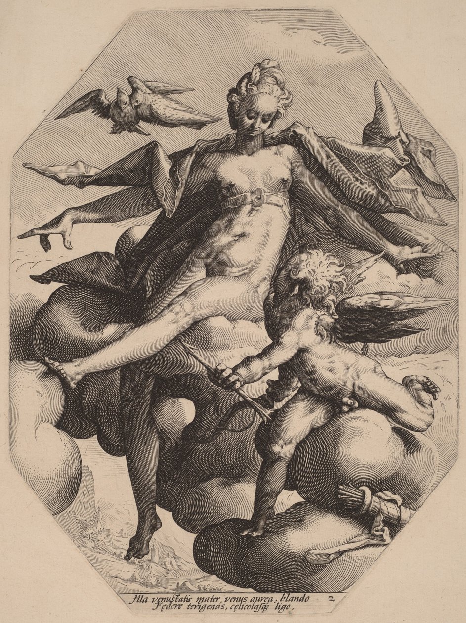 Venus ja Cupido tekijältä Hendrick Goltzius
