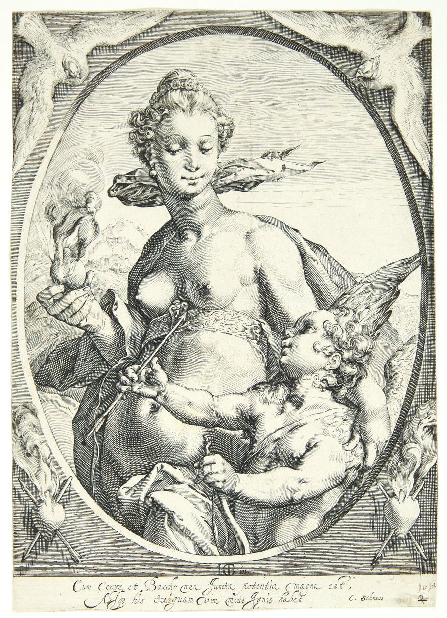 Venus ja Amor tekijältä Hendrick Goltzius