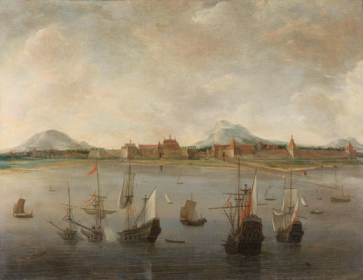 Näkymä Bataviaan tekijältä Hendrick Jacobsz. Dubbels