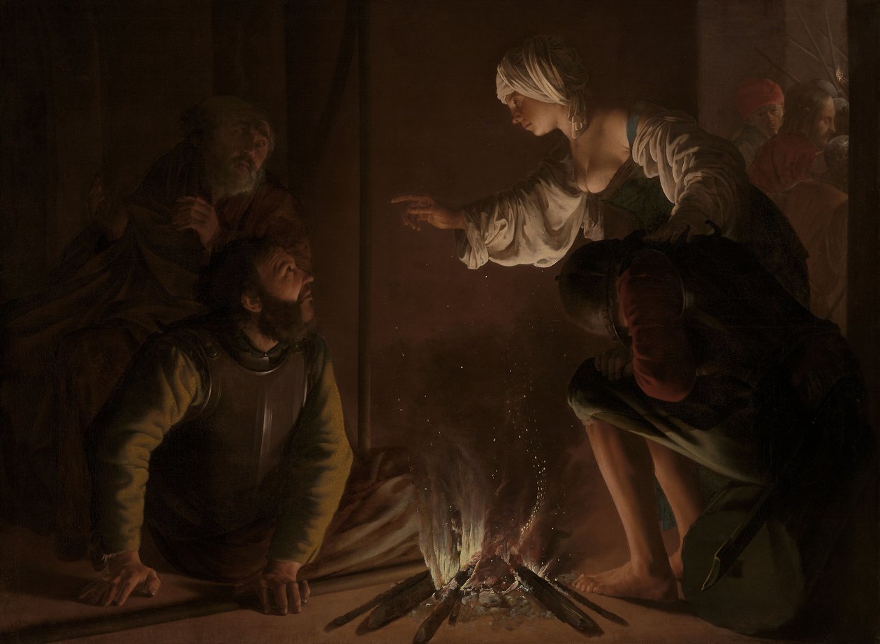 Pyhän Pietarin kieltäminen tekijältä Hendrick Jansz Terbrugghen