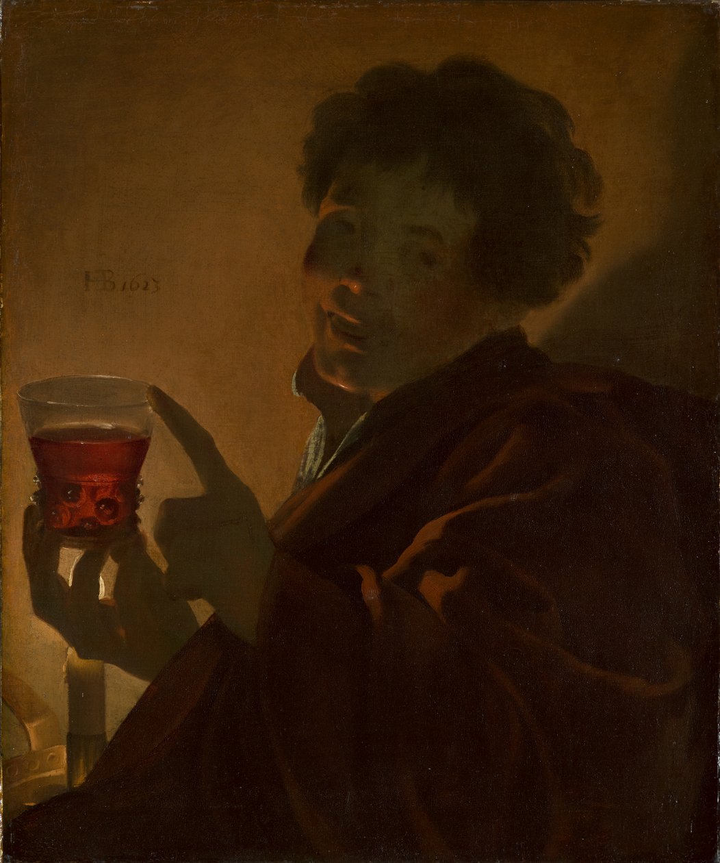 Poika viinilasilla tekijältä Hendrick ter Brugghen