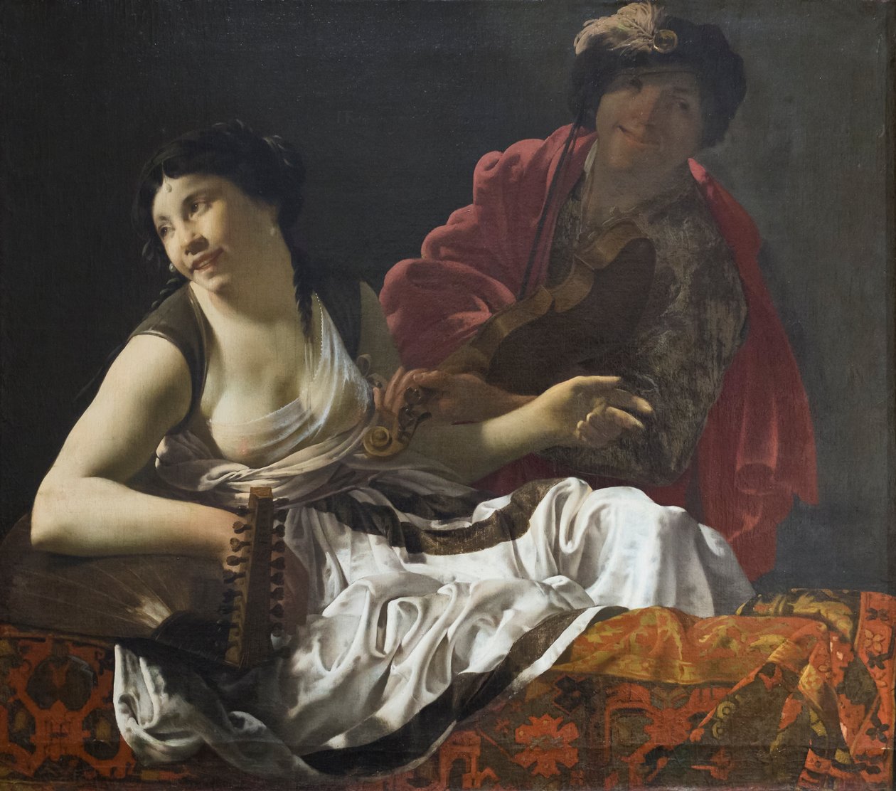 Duetto, Henrick Ter Bruggen (öljy kankaalle) tekijältä Hendrick ter Brugghen