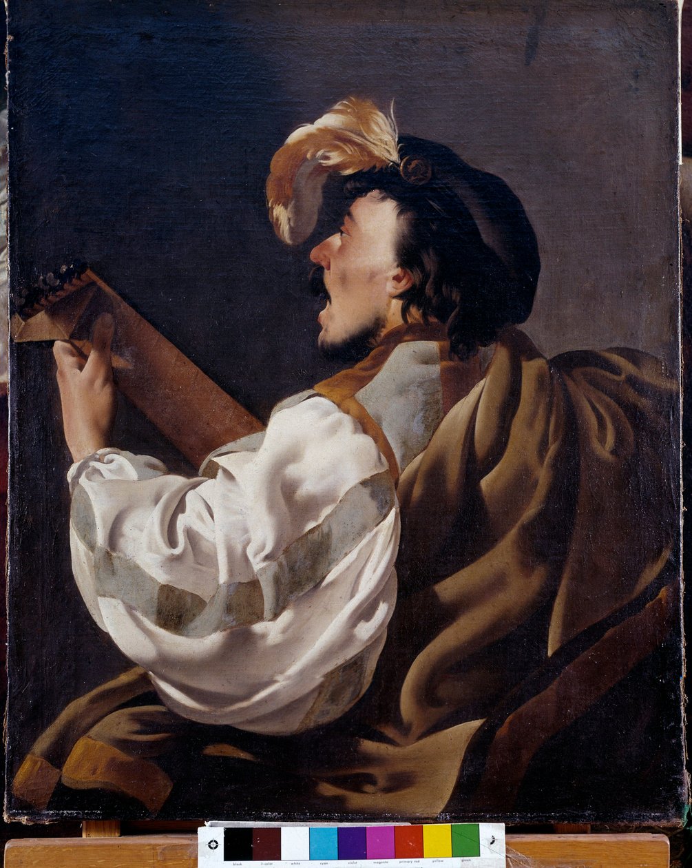 laulaja, joka säestää itseään luutulle, sanoo myös luuttusoitin Hendrick ter Brugghenin (tai Terbrugghenin) maalaus tekijältä Hendrick ter Brugghen