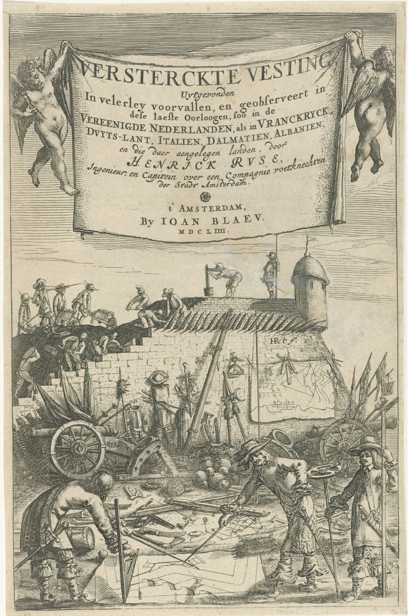 Nimisivu Henrich Ruselle, Versterckten linnoitus, 1654 tekijältä Hendrick baron van Ruse