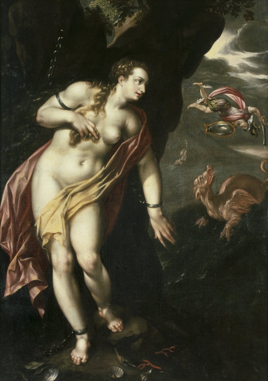 Perseus ja Andromeda, noin 1600 tekijältä Hendrick de Clerck