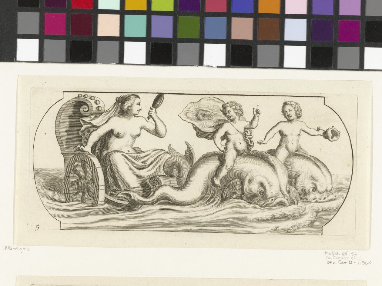 Amfitriitti vaunuissa Nouveau Livre des Dieux et Deeßes De la Marine Bouckje of Sea Gods and Goddess (sarjan nimi) tekijältä Hendrick de Keyser (I)