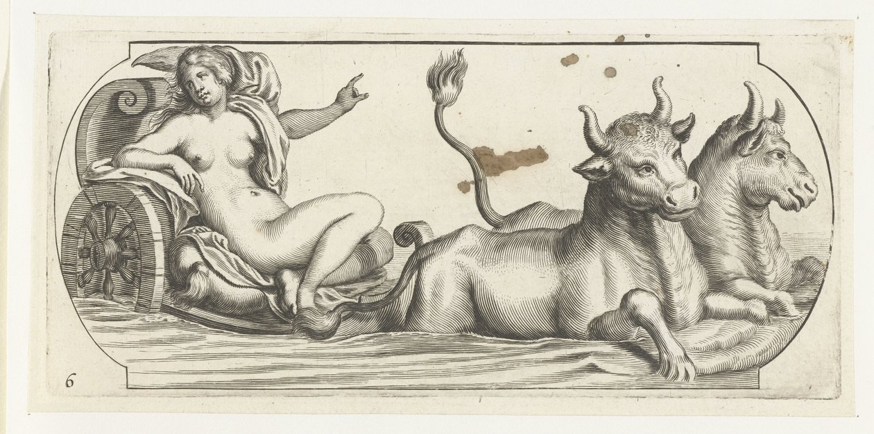 Eurooppa vaunuissa Nouveau Livre des Dieux et Deeßes De la Marine Bouckje of Sea Gods and Goddess (sarjan nimi) tekijältä Hendrick de Keyser (I)