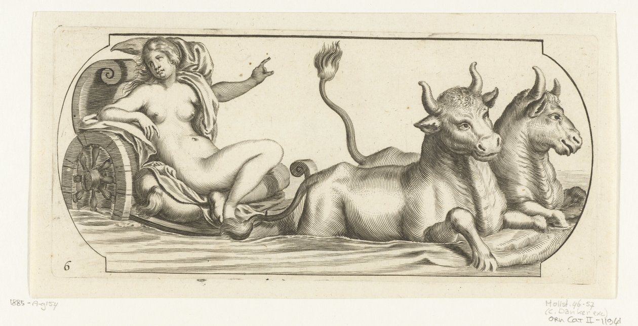 Eurooppa vaunuissa Nouveau Livre des Dieux et Deeßes De la Marine Bouckje of Sea Gods and Goddess (sarjan nimi) tekijältä Hendrick de Keyser (I)