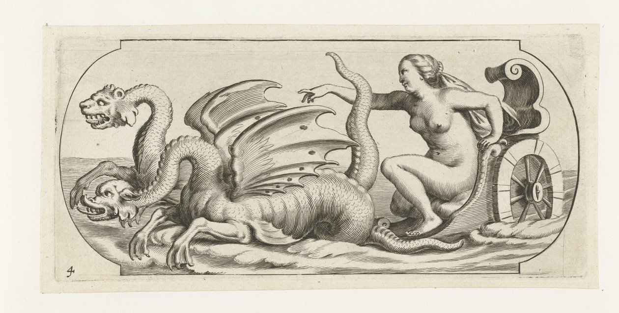 Jumalatar vaunuissa Nouveau Livre des Dieux et Deeßes De la Marine Bouckje of Sea Gods and Goddess (sarjan nimi) tekijältä Hendrick de Keyser (I)