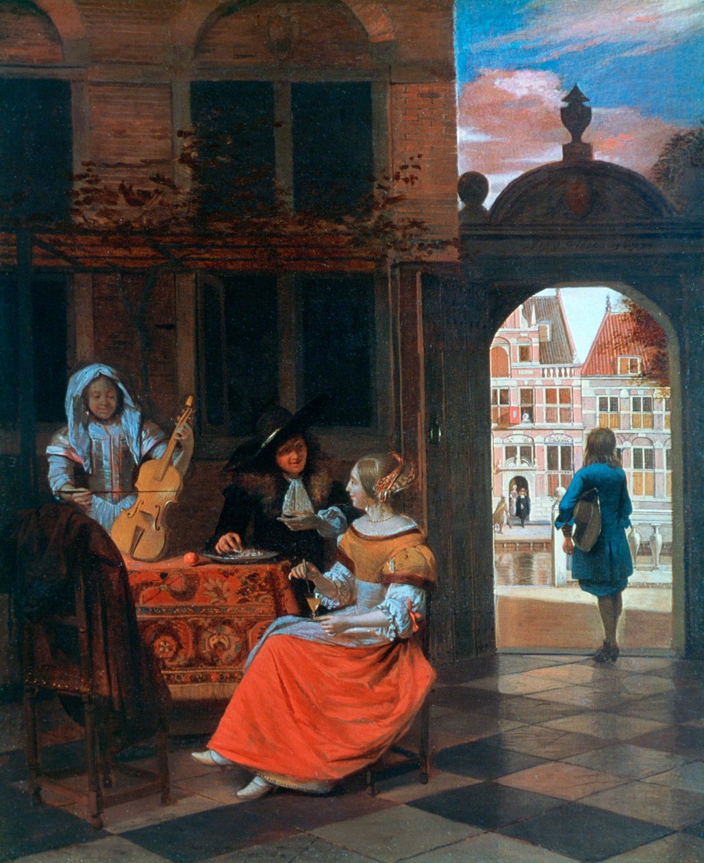 "Musiikkijuhlat pihalla", 1677 tekijältä Hendrick de Keyser