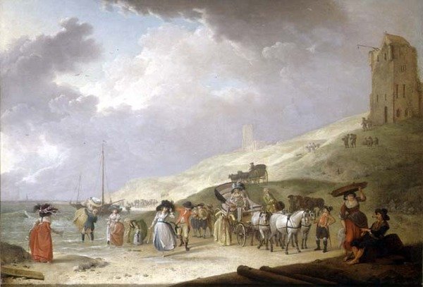 Tyylikäs yritys rannalla Scheveningenissä, 1787 tekijältä Hendrick de Meyer