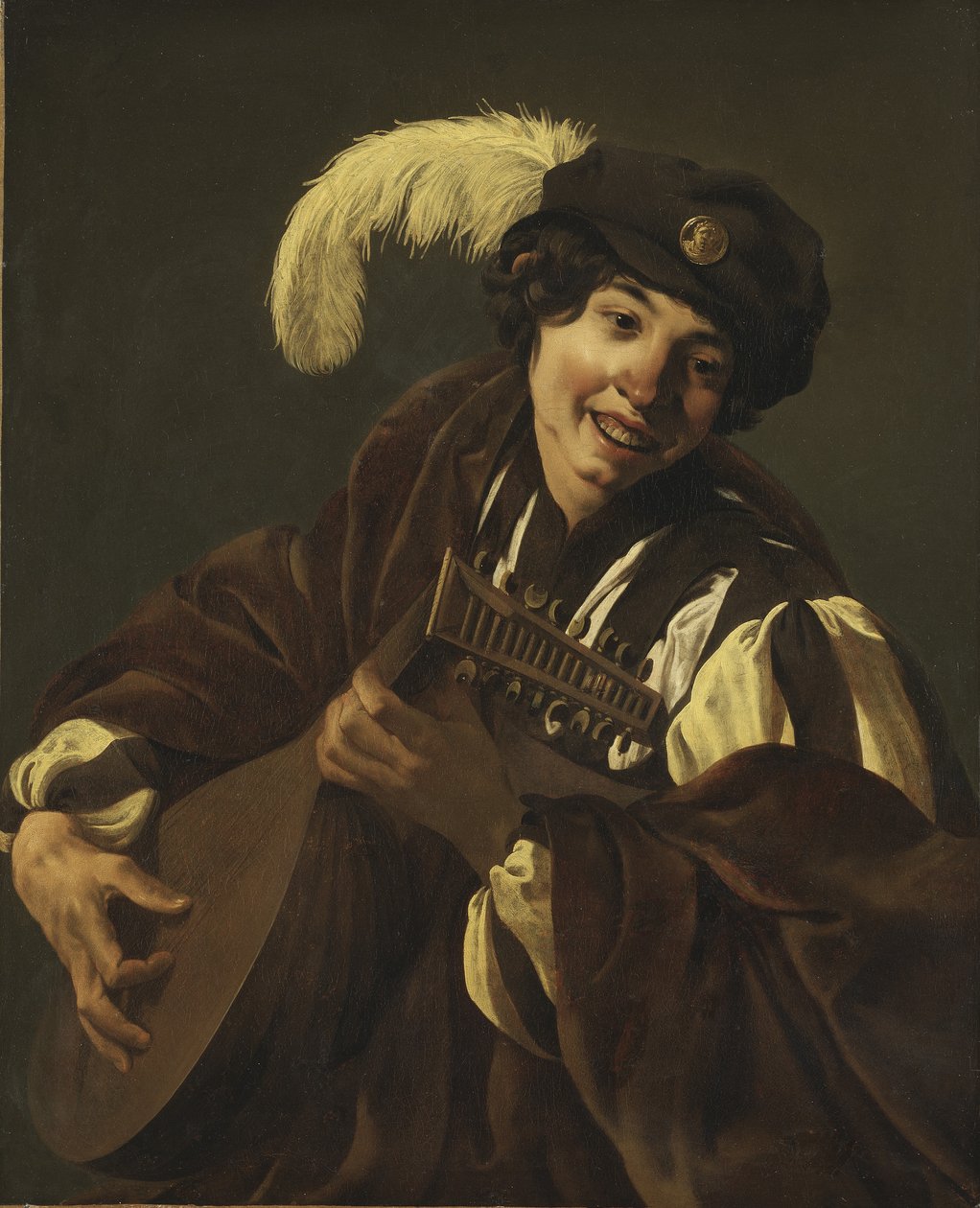 Poika soittaa luuttua, 1620-luku tekijältä Hendrick ter Brugghen
