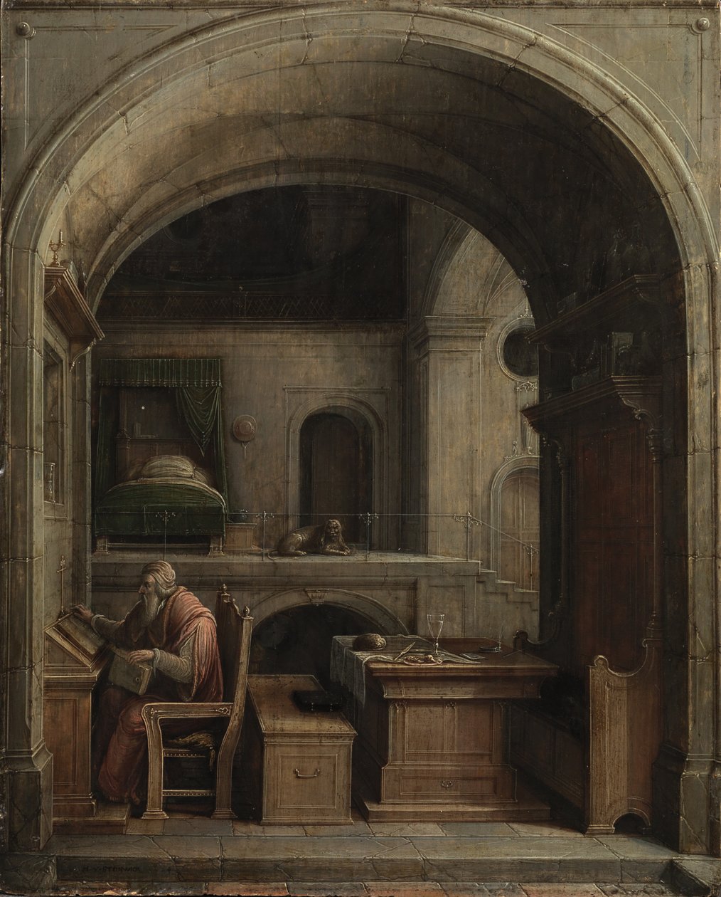Pyhä Hieronymus tutkimuksessaan, 1624 tekijältä Hendrick van Steenwijck
