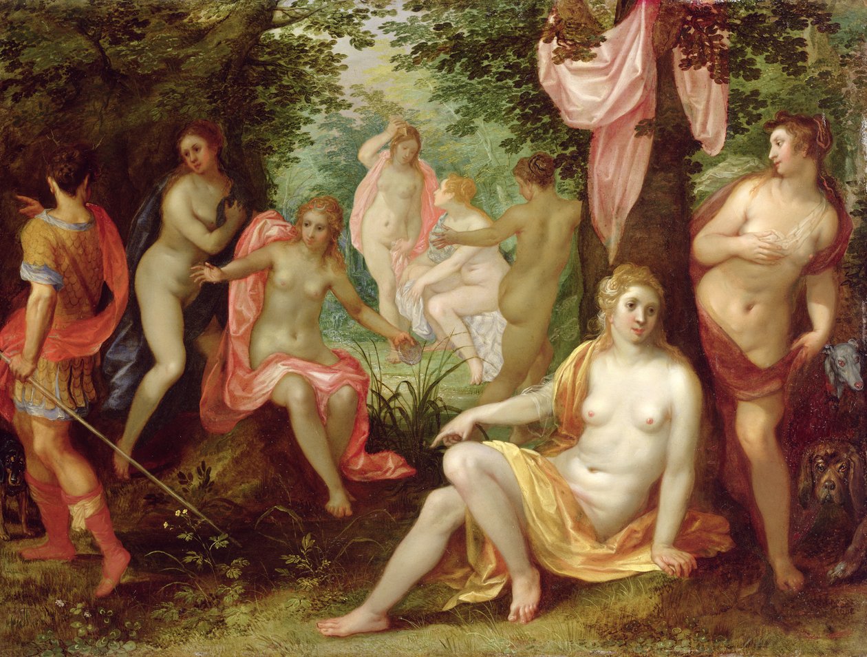 Diana ja Acteon, 1608 (öljy kuparille) tekijältä Hendrick van and Brueghel Balen