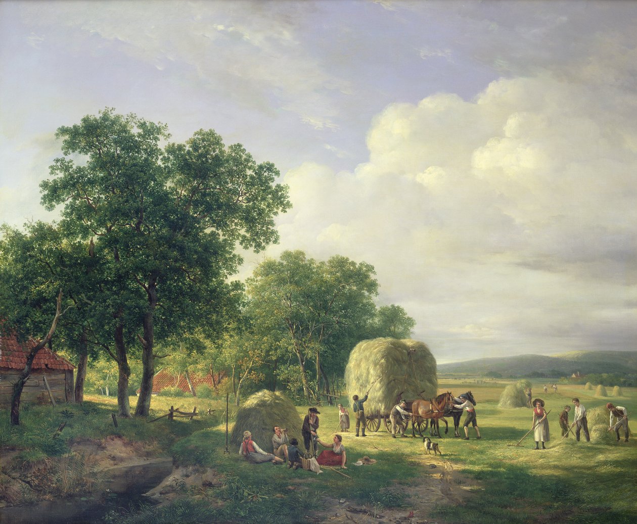 Metsäinen maisema heinämäisten kanssa, 1822 tekijältä Hendrick van de Sande Bakhuyzen