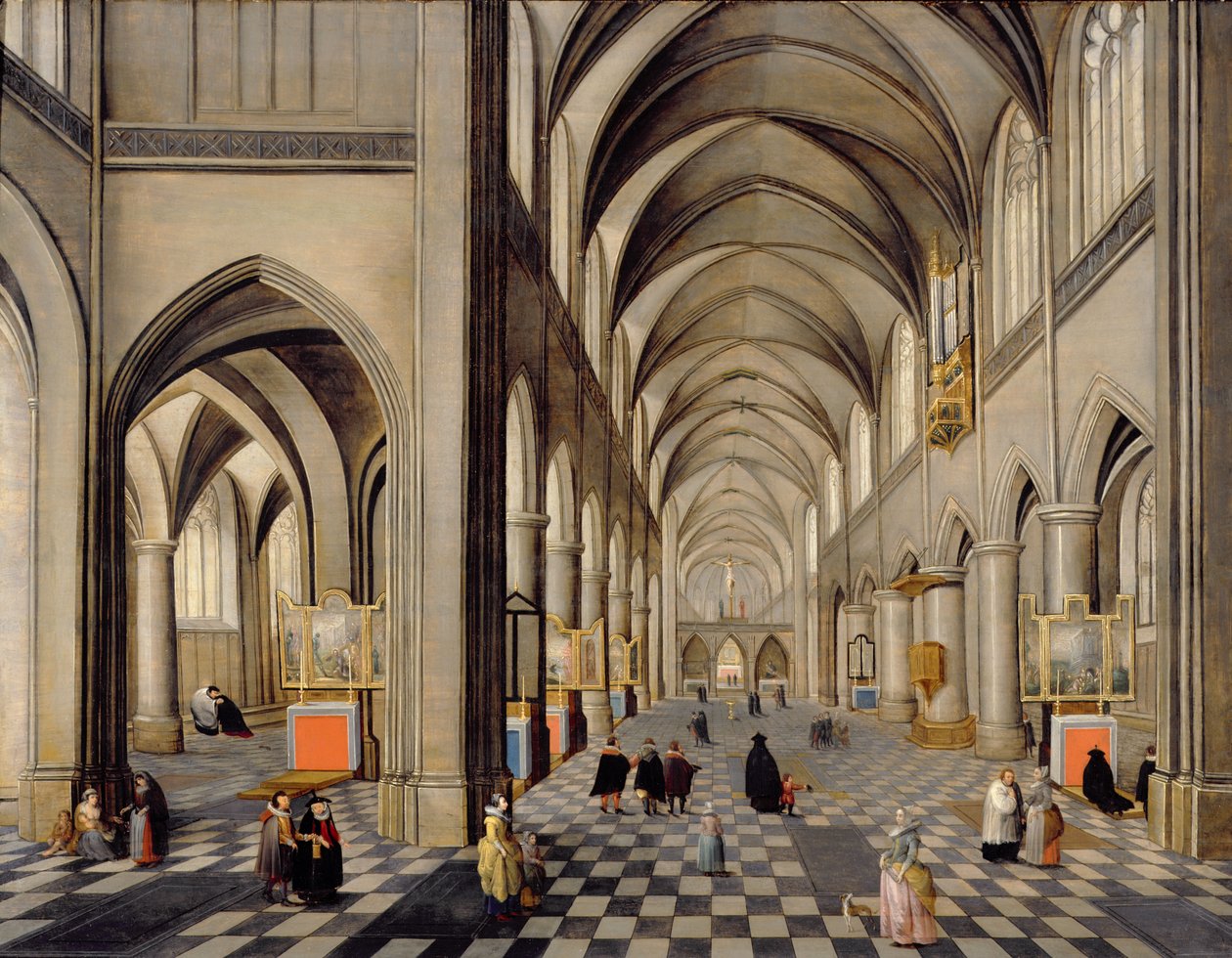 Goottilaisen kirkon sisätilat tekijältä Hendrik the Younger Steenwyck