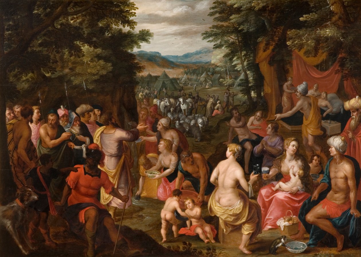 Mooses iskee kallioon tekijältä Hendrik van the Elder Balen