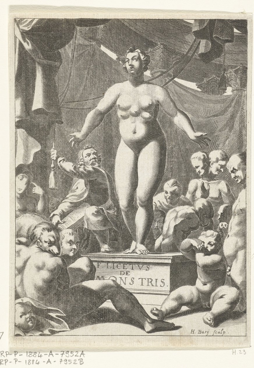Alaston nainen viisi rintaa Fortunius Licetus, De Monstris, Amsterdam 1665, otsikkosivu tekijältä Hendrik Bary