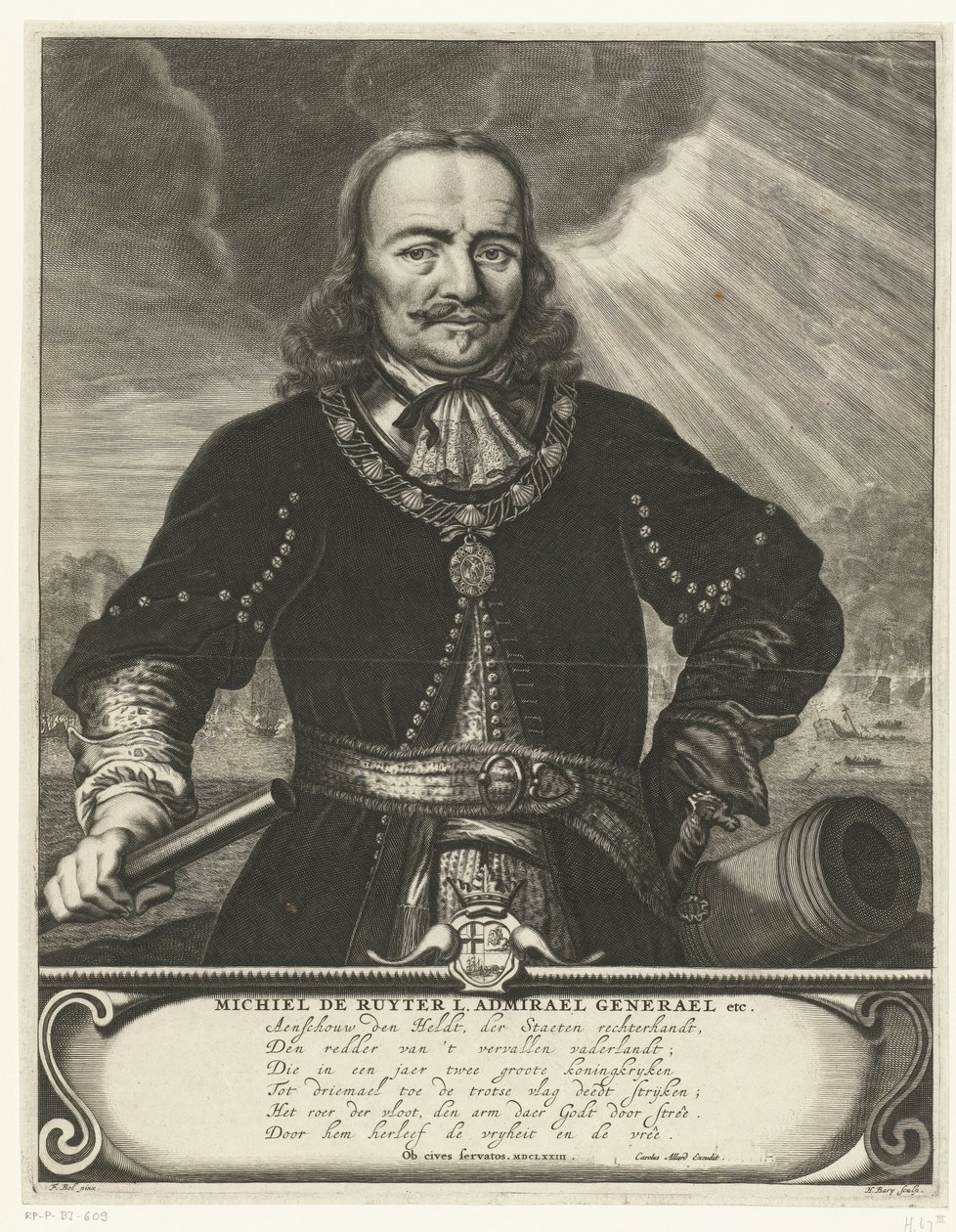 Michiel Adriaanszin muotokuva. de Ruyter tekijältä Hendrik Bary