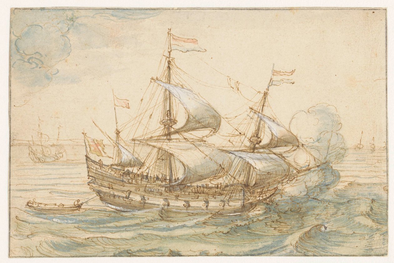 Sota-alus merellä tekijältä Hendrick Cornelisz. Vroom