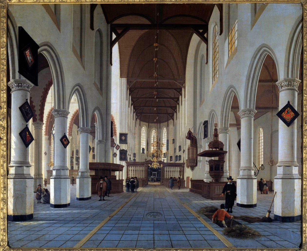 Kirkon sisäkuva (Oudekerk Delftissä?) Hendrick Cornelisz Van Vlietin maalaus (1611/1612-1675) 1600-luvun su. 0,92 x 1,12 m tekijältä Hendrik Cornelisz. van Vliet