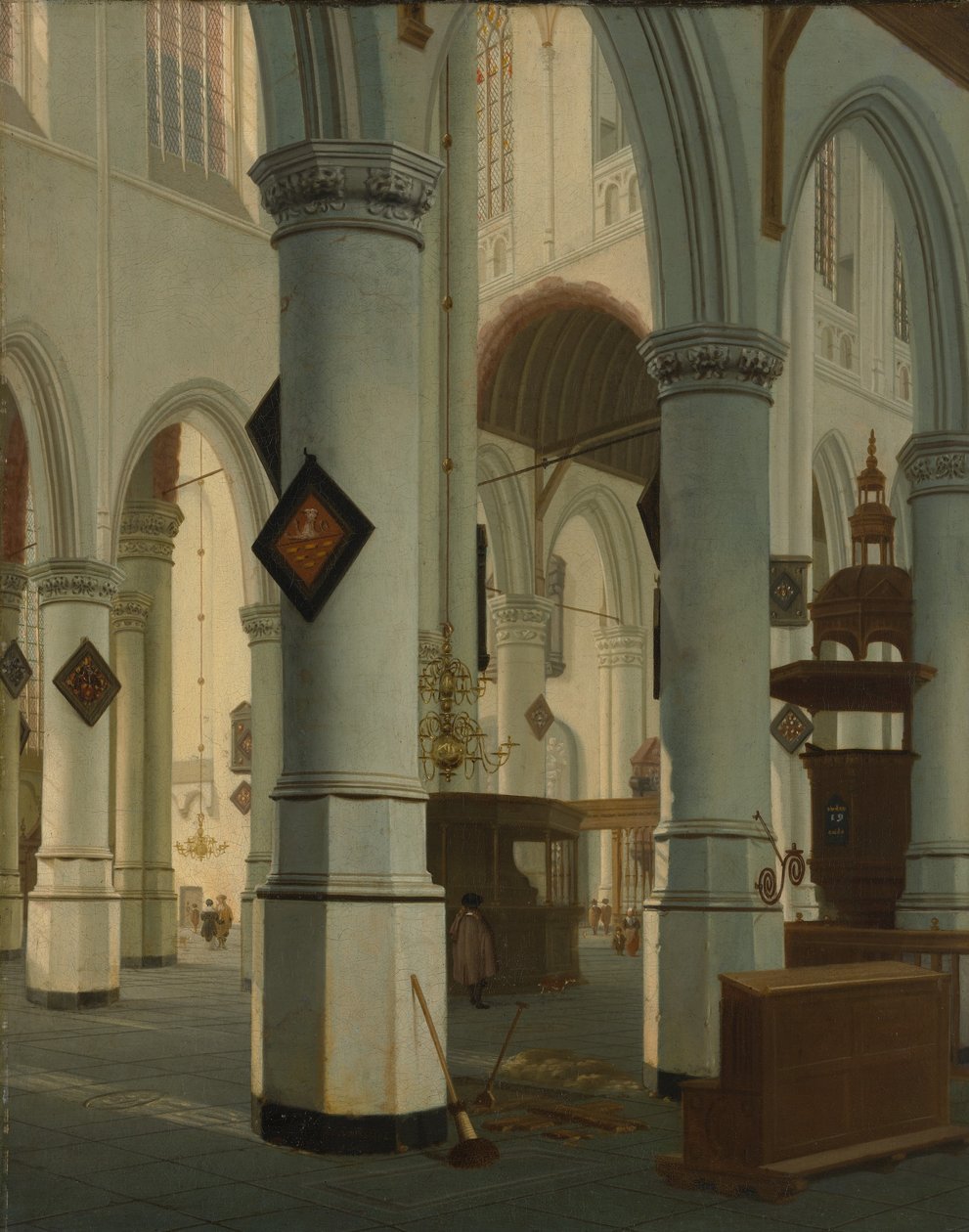 Vanhan kirkon sisustus, Delft, 1660. tekijältä Hendrik Cornelisz. van Vliet