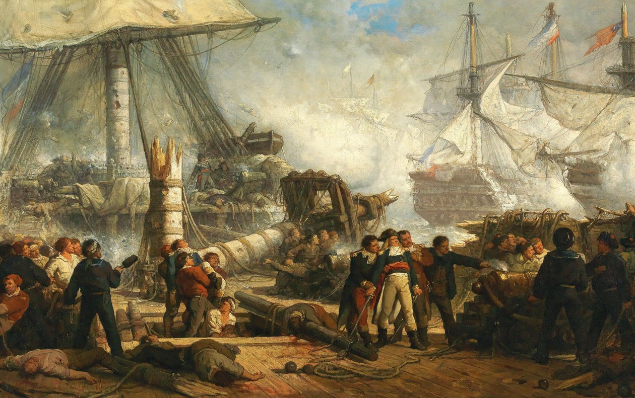 Lord Nelson Trafalgarin taistelussa, 1878. tekijältä Hendrik Frans Schaefels