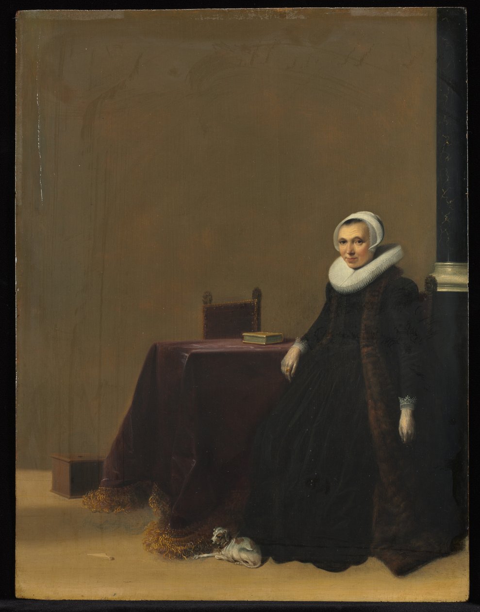 Muotokuva naisesta koiran kanssa, c. 1635. tekijältä Hendrik Gerritsz. Pot