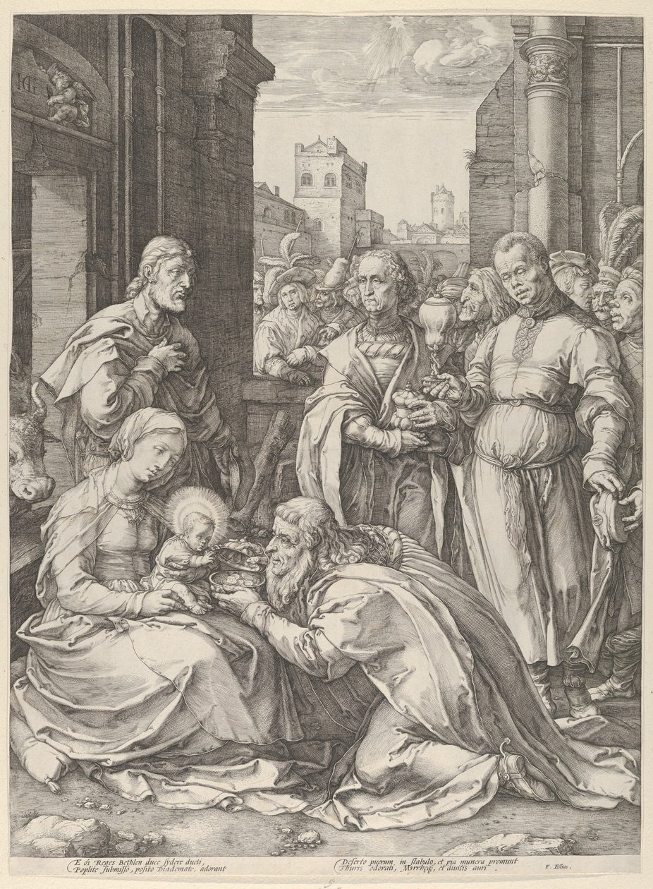 Maagien palvonta,.n.d., n.d.. tekijältä Hendrik Goltzius