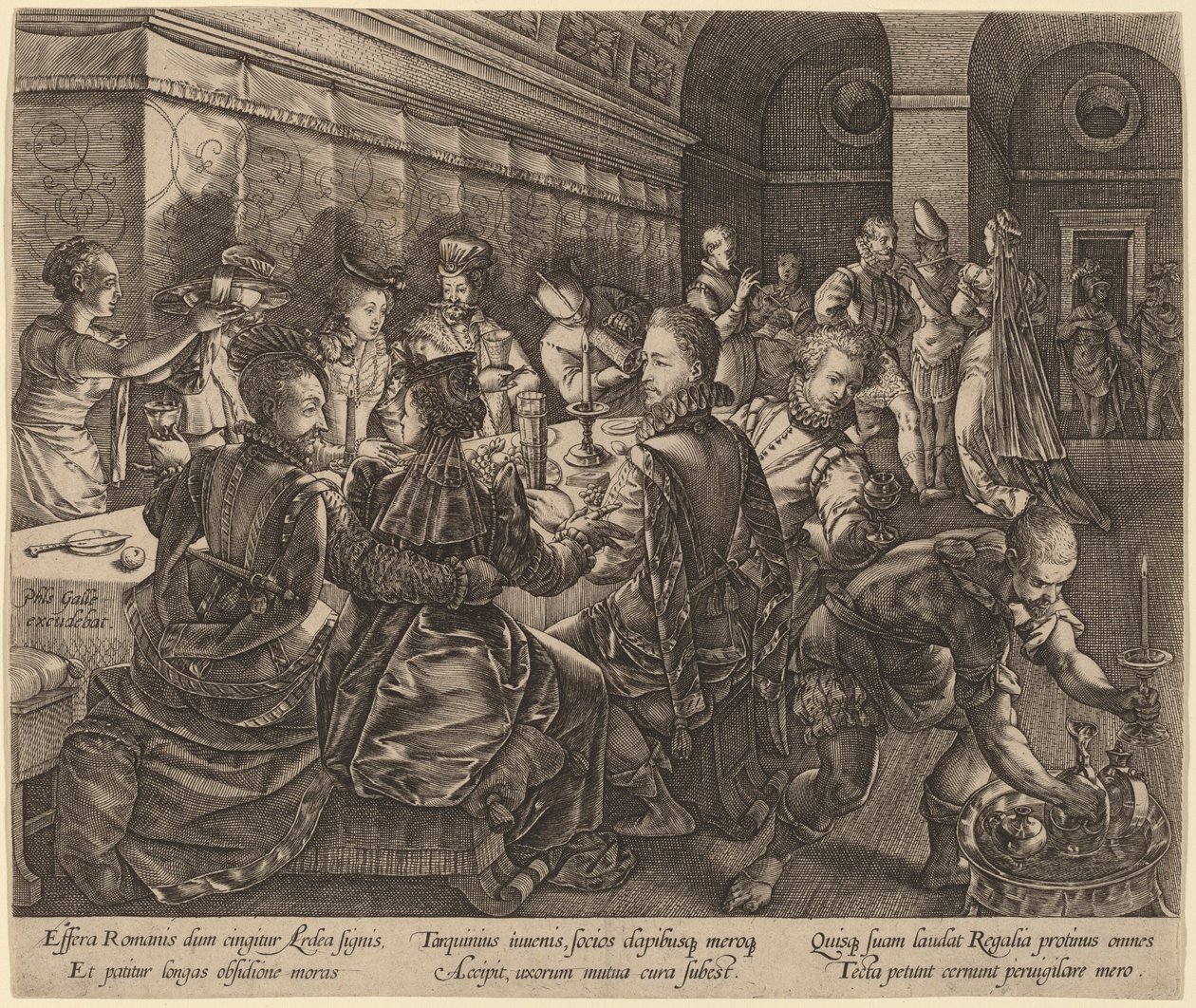 Juhlat Tarquinius Collatinuksen talossa tekijältä Hendrik Goltzius