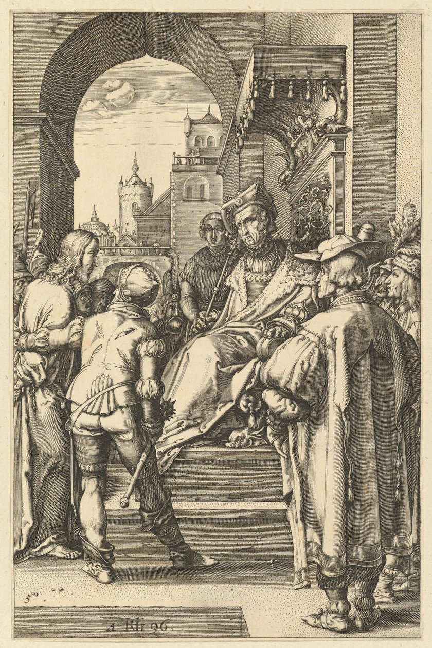 Kristus Pilatuksen edessä, Kristuksen kärsimys, 1596. tekijältä Hendrik Goltzius