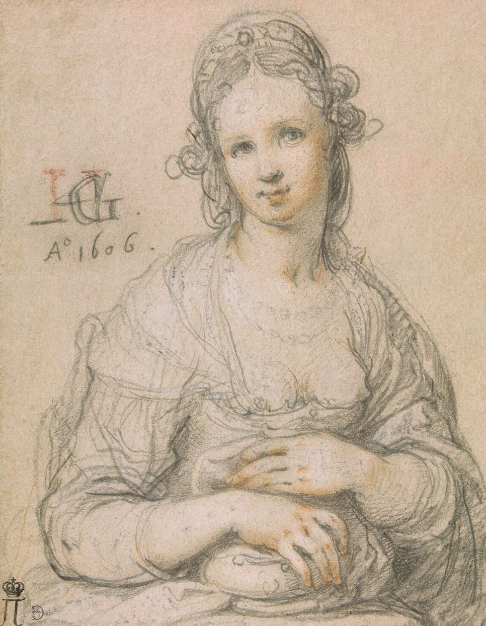 Kurtisaani, 1606 tekijältä Hendrik Goltzius