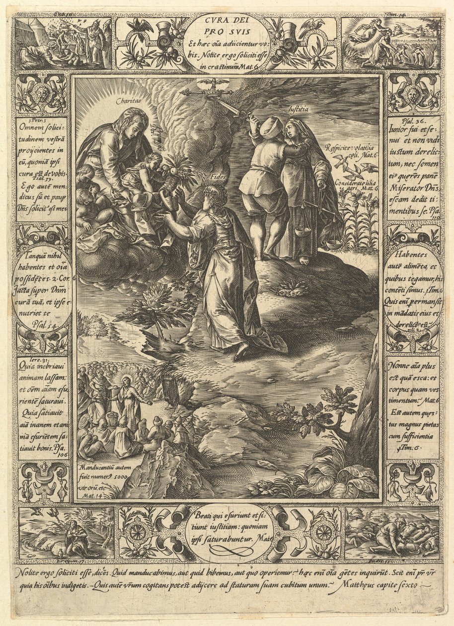 Cura Dei Pro Suis, Allegories of the Christian Faith, Christian and Profane Allegories -sarjasta. tekijältä Hendrik Goltzius