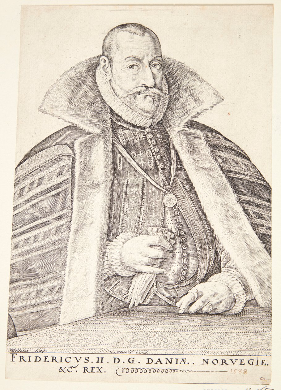 Tanska: Frederik II, Tanskan ja Norjan kuningas. tekijältä Hendrik Goltzius