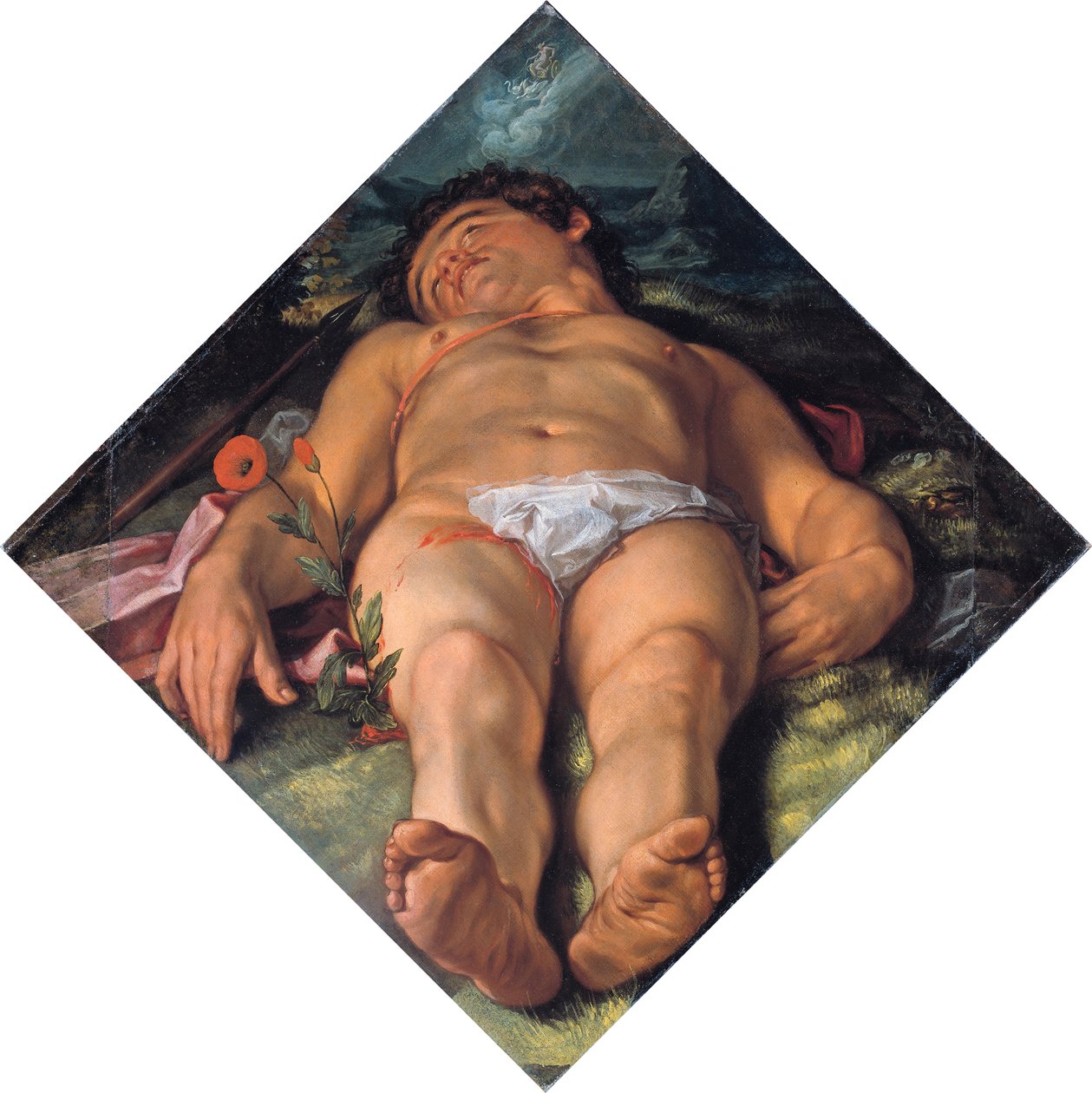 Kuoleva Adonis, 1609 tekijältä Hendrik Goltzius