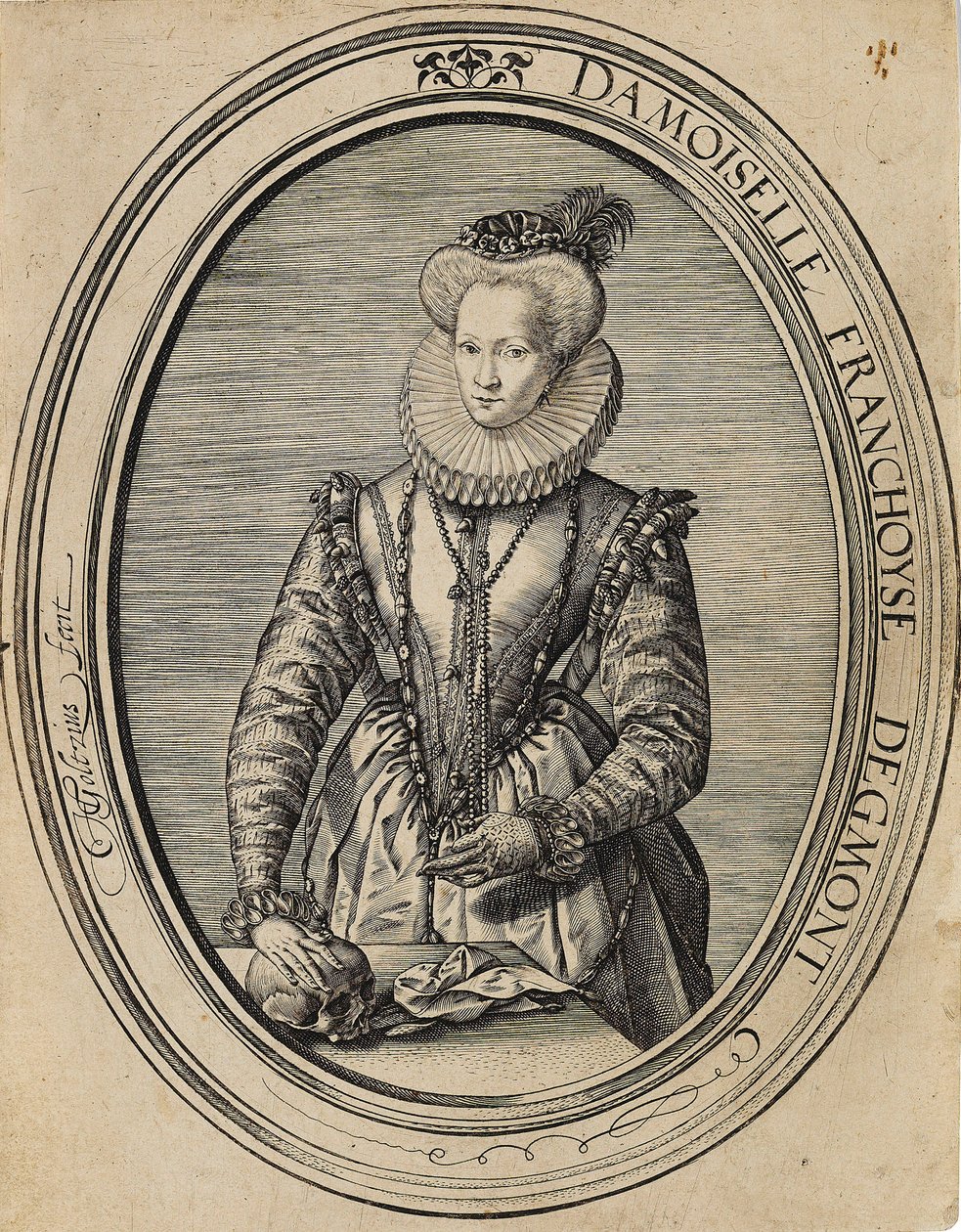 Françoise Luxemburgilainen, Gavren kreivitär, Dame de Fiennes 1495-1557, 1580. tekijältä Hendrik Goltzius