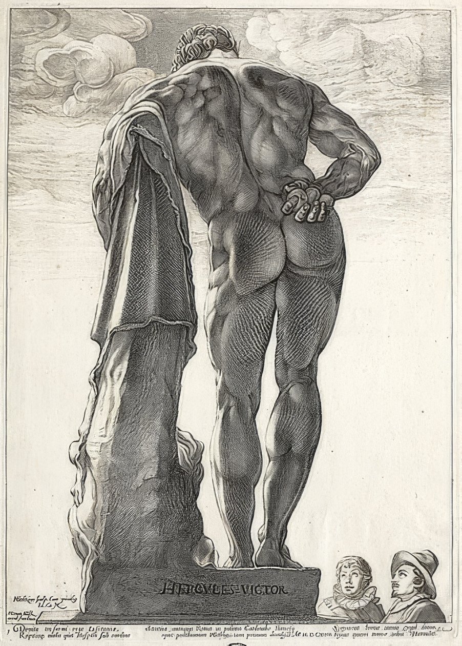 Herkules Farnese. 1592 tekijältä Hendrik Goltzius